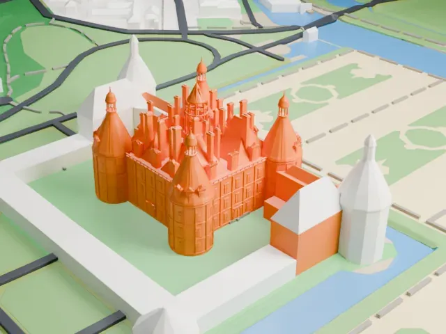 Château de Chambord model, East view