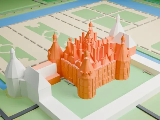 Château de Chambord model, South view