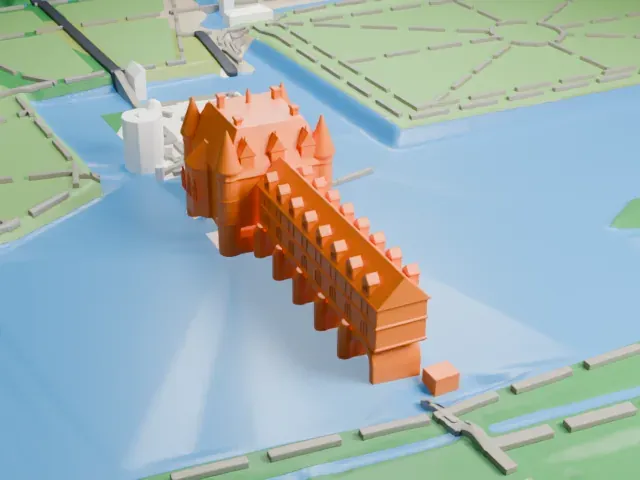 Château de Chenonceau model, South view