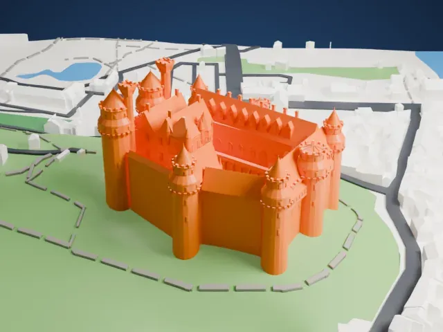 Château de Pierrefonds model, East view