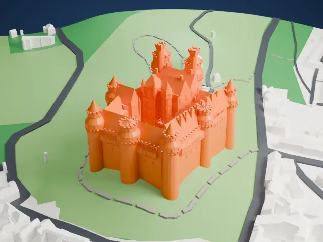 Château de Pierrefonds model, North view