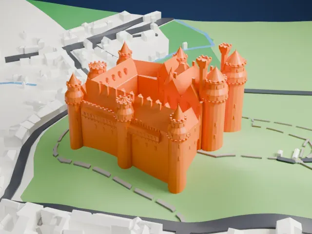 Château de Pierrefonds model, West view
