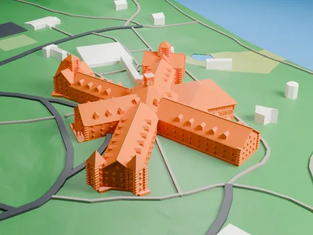 Château Montebello model, West view