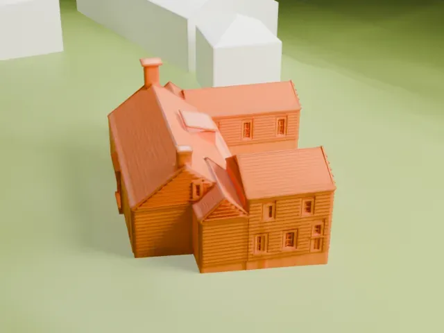 Checkerboard Inn model, East view