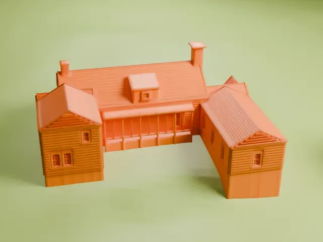 Checkerboard Inn model, North view
