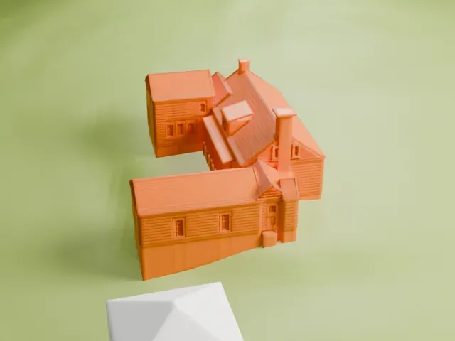 Checkerboard Inn model, West view