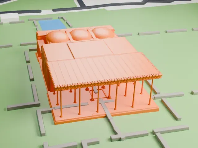 Chehel Sotoun model, East view