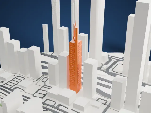 Chelsea Tower model, West view