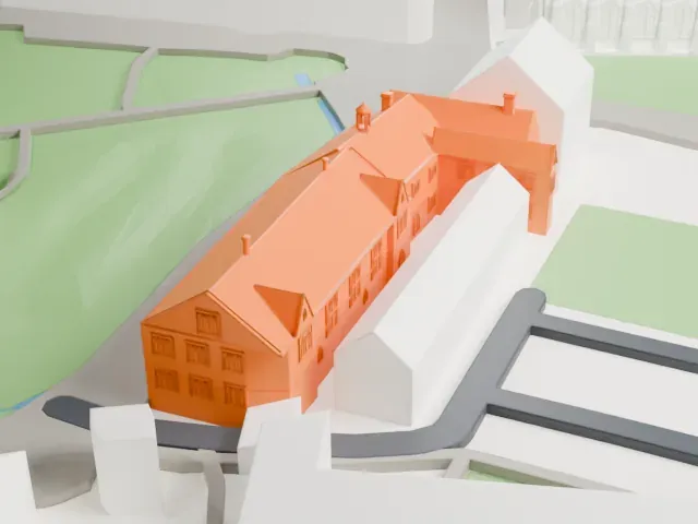 Chetham's Library model, North view