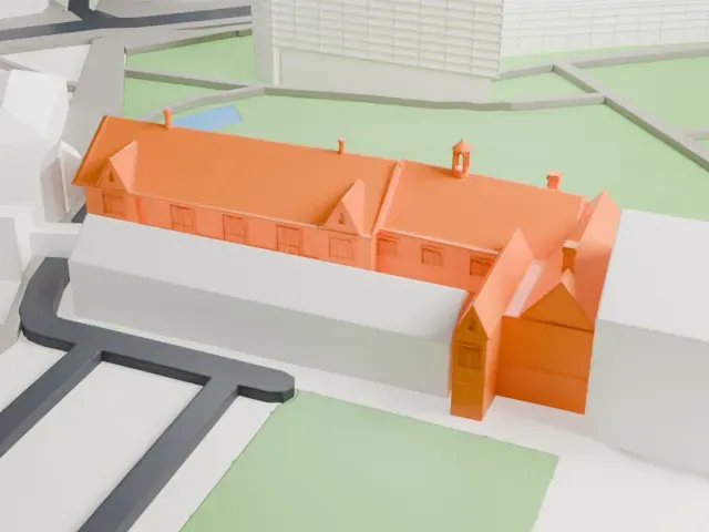 Chetham's Library model, West view