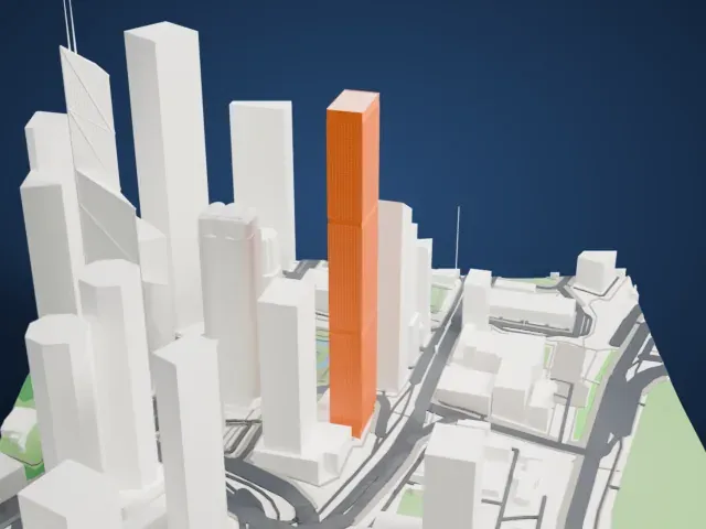 Cheung Kong Center model, East view