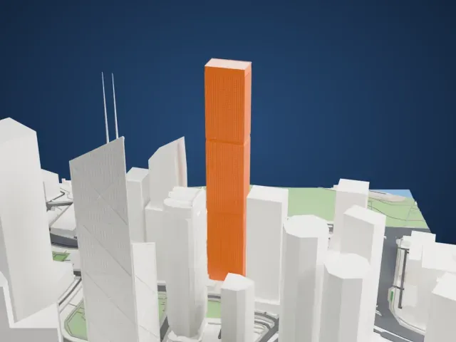 Cheung Kong Center model, South view