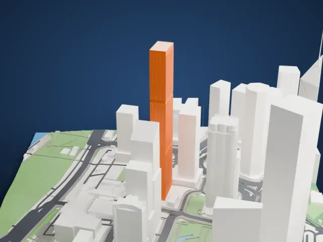 Cheung Kong Center model, West view