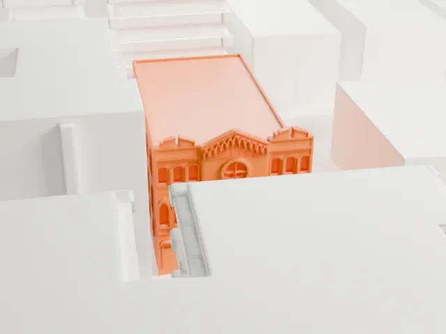 Chevra Linas Hazedek Synagogue of Harlem and the Bronx model, East view