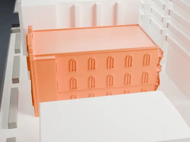 Chevra Linas Hazedek Synagogue of Harlem and the Bronx model, North view
