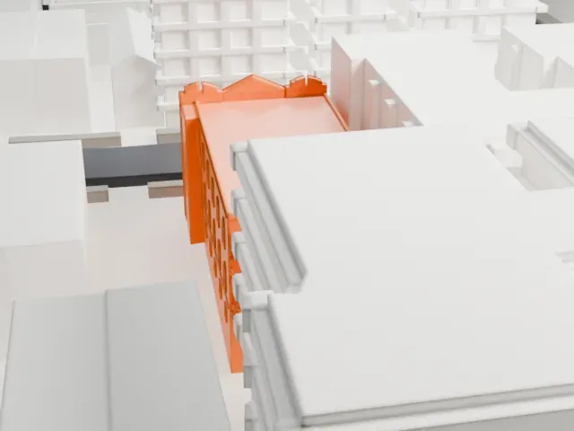 Chevra Linas Hazedek Synagogue of Harlem and the Bronx model, West view