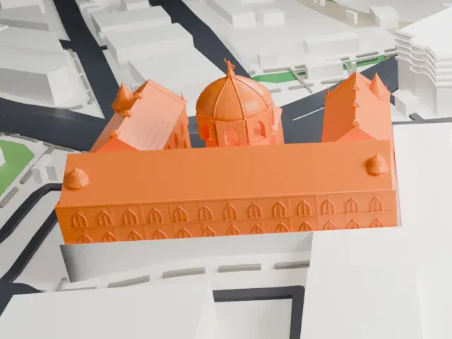 Chhatrapati Shivaji Terminus model, East view