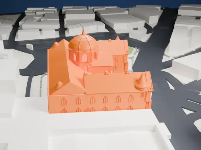Chhatrapati Shivaji Terminus model, North view