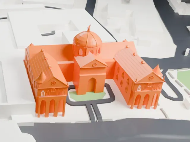 Chhatrapati Shivaji Terminus model, West view
