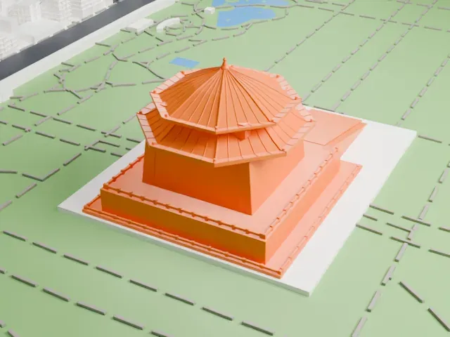 Chiang Kai-shek Memorial Hall model, East view