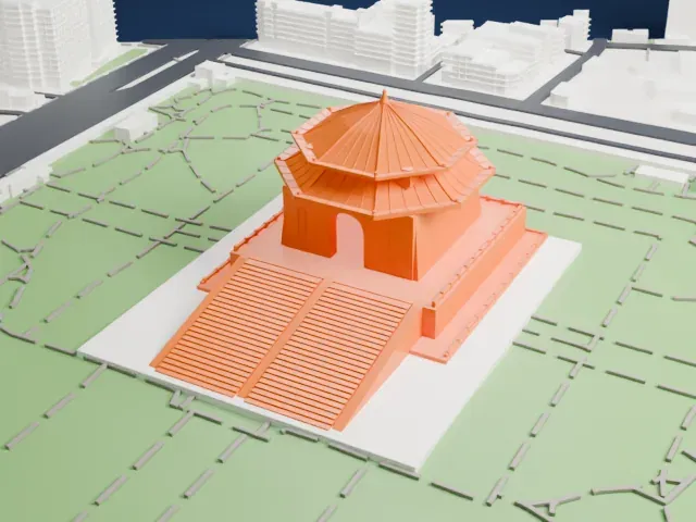 Chiang Kai-shek Memorial Hall model, West view