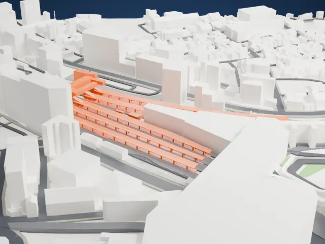 Chiba Station model, South view