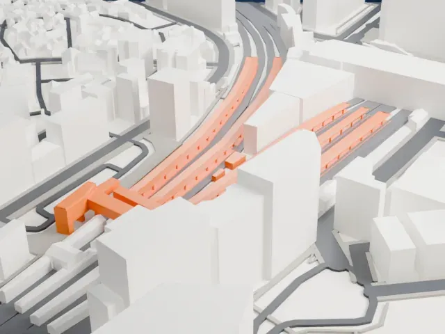 Chiba Station model, West view