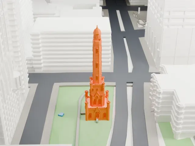 Chicago Water Tower model, South view