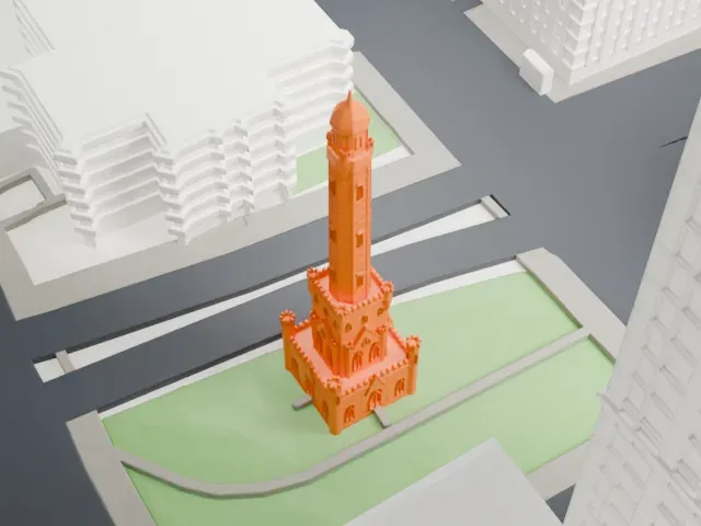 Chicago Water Tower model, West view