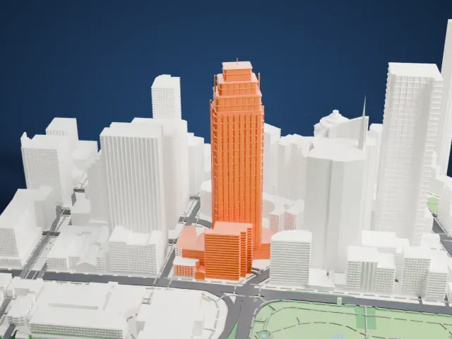 Chifley Tower model, East view