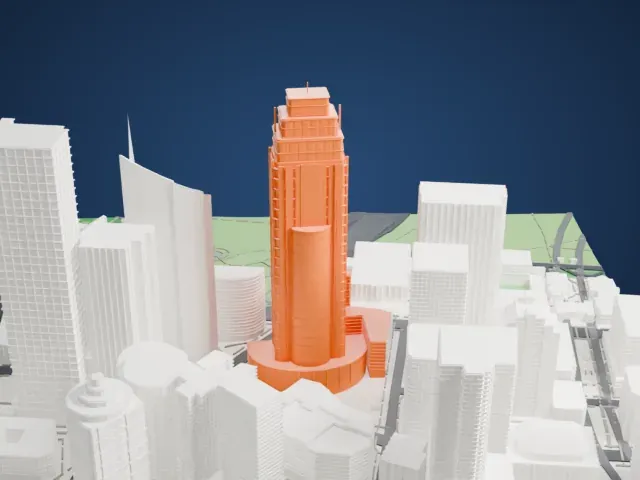 Chifley Tower model, West view