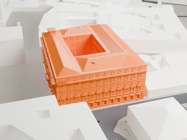 Chigi Palace model, East view