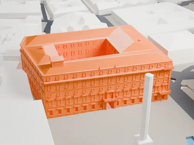 Chigi Palace model, South view