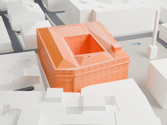 Chigi Palace model, West view