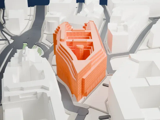 Chilehaus model, East view
