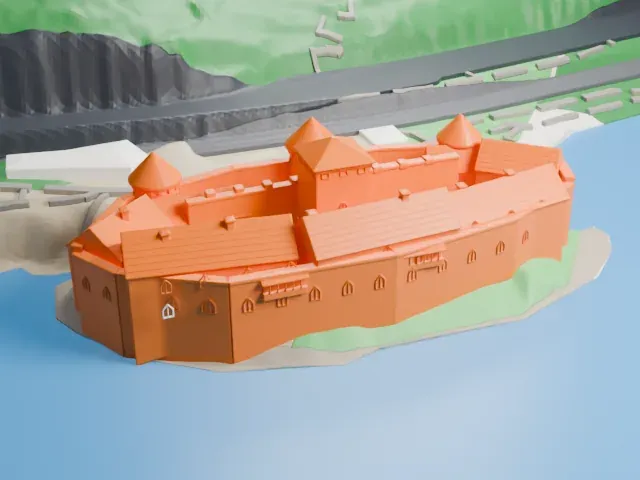 Chillon Castle model, West view