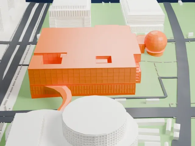China Science and Technology Museum model, North view