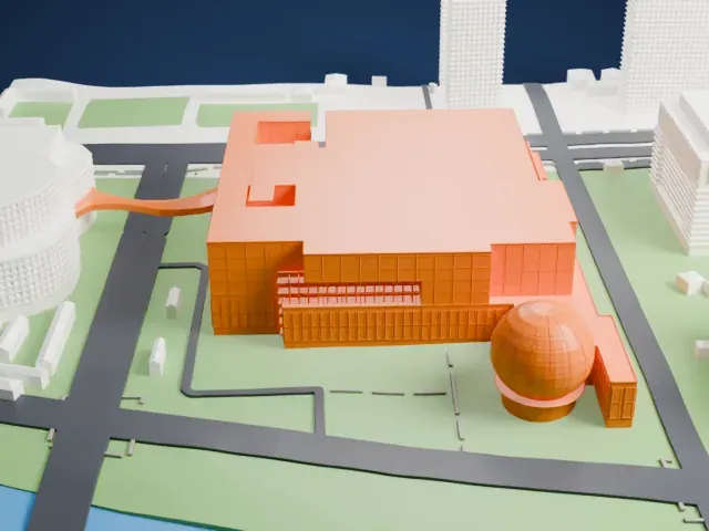 China Science and Technology Museum model, West view