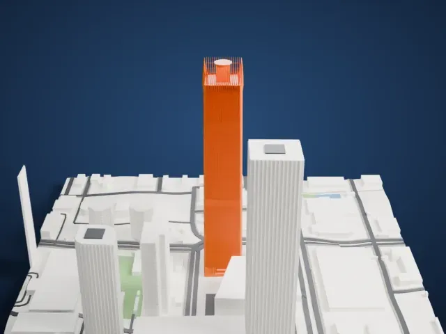 China World Trade Center Tower III model, East view