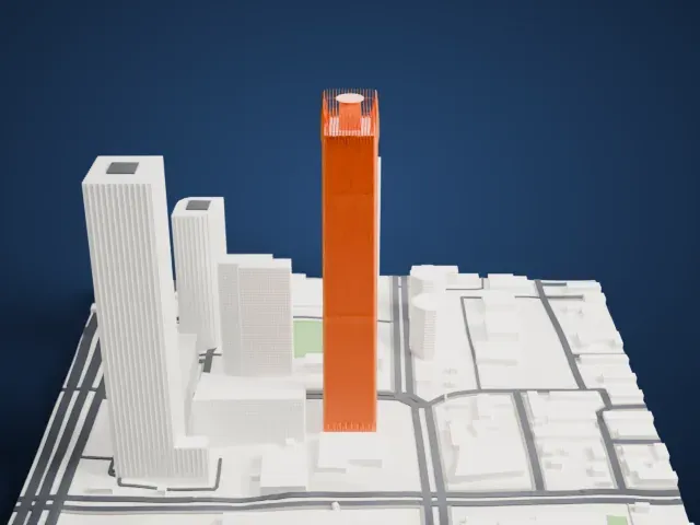 China World Trade Center Tower III model, North view