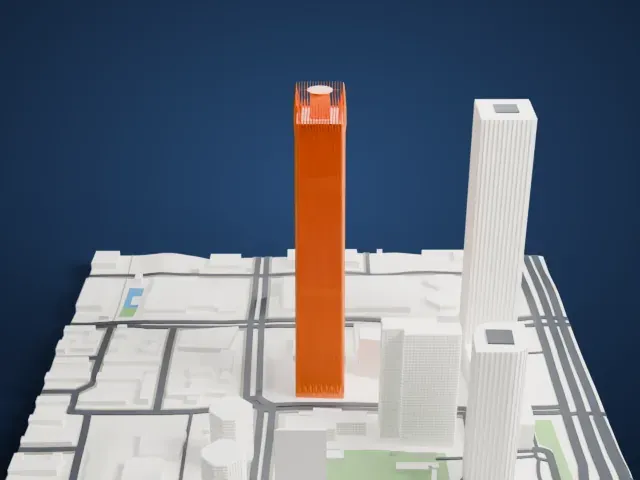 China World Trade Center Tower III model, South view