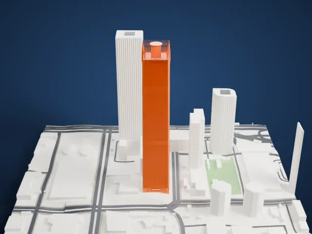 China World Trade Center Tower III model, West view