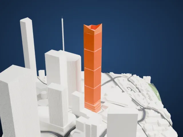 Chongqing World Financial Center model, East view
