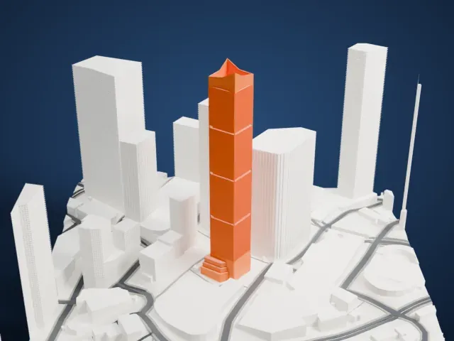 Chongqing World Financial Center model, North view