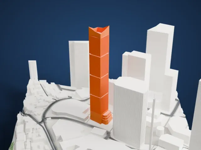 Chongqing World Financial Center model, West view