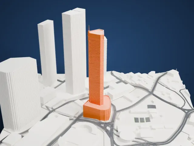 Chongqing World Trade Center model, North view
