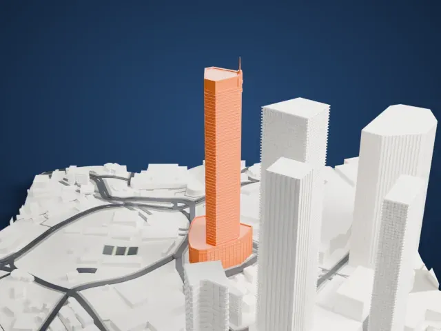 Chongqing World Trade Center model, South view