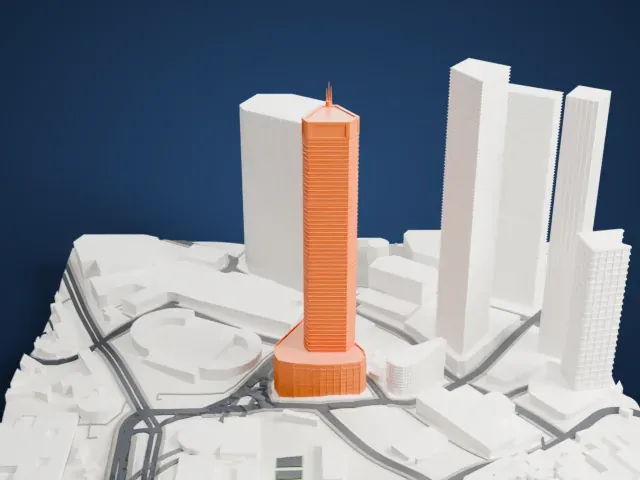 Chongqing World Trade Center model, West view