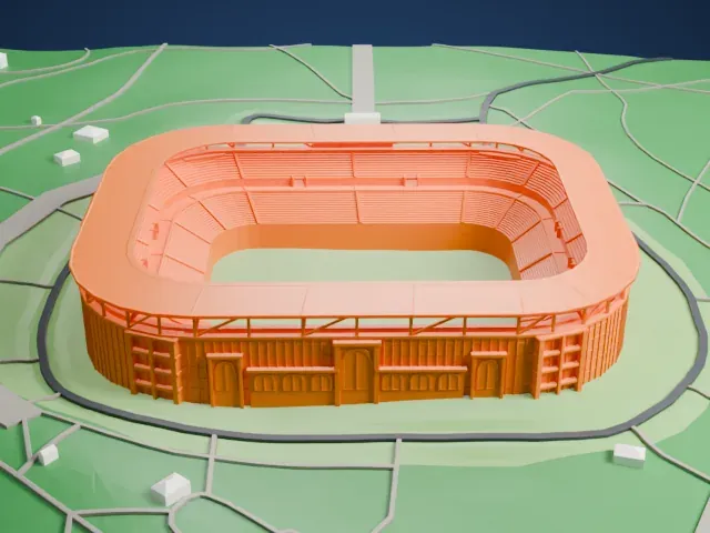Chornomorets Stadium model, East view