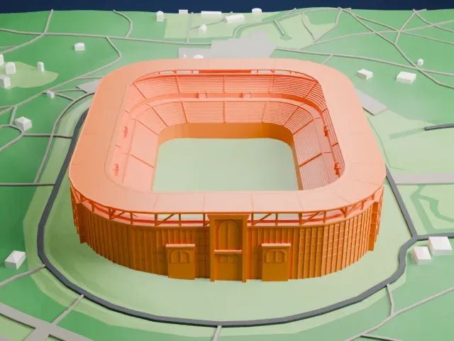 Chornomorets Stadium model, North view